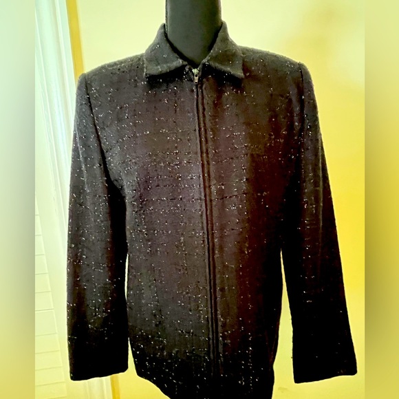 Ladies blazer, black with metallic blend.  Size 12.  Excellent condition. - Picture 1 of 6